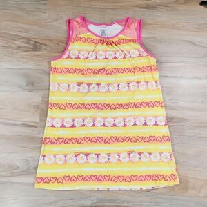 🧚‍♂️Steve Yellow & Pink Print Sleeveless Nightgown Youth Size 14